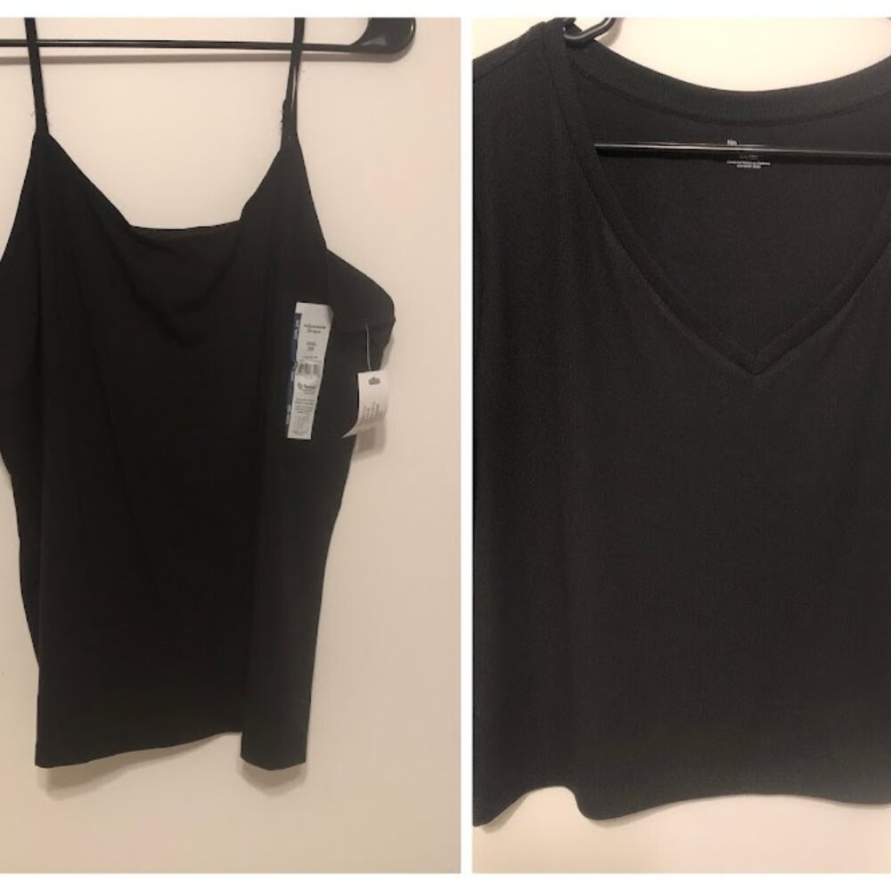 NWT BUNDLE - Black crop top (XXL)  / Black tank top (XXXL)